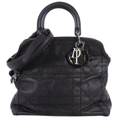 Christian Dior Granville Satchel Cannage Quilt Leather