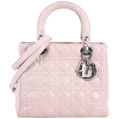 Christian Dior Lady Dior Handbag Cannage Quilt Lambskin Medium