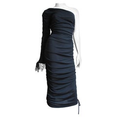 Dolce & Gabbana Silk One Sleeve Lace up Dress