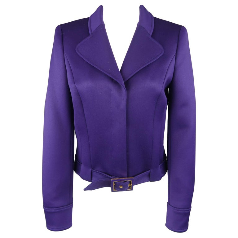 Vintage 2000s ESCADA Jacket Purple Wool Blazer / 34