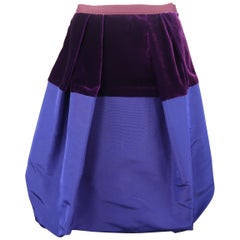 Oscar De La Renta Bubble Style Purple Rayon / Silk Skirt
