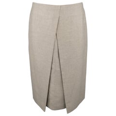 Hermes Taupe Cashmere A-line Skirt