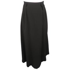 Matsuda Black Triacetate Blend Asymmetrical Skirt