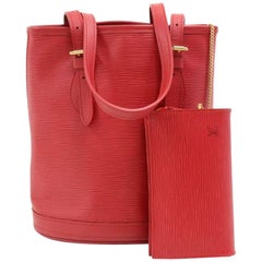 Louis Vuitton Bucket PM Red Epi Leather Shoulder Bag