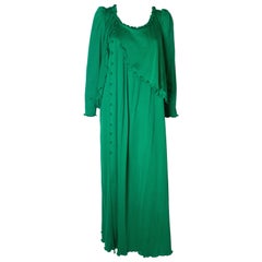 Jean Varon Vintage Green Gown, 1970s  