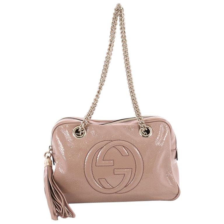 Gucci Soho Chain Zipped Shoulder Bag Patent Small