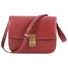 Celine Box Tasche aus glänzendem Leder Medium