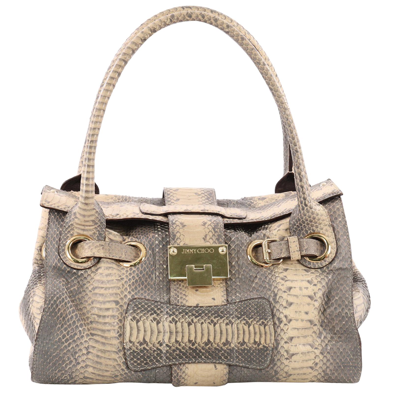 Jimmy Choo Rosalie Convertible Satchel Python Medium