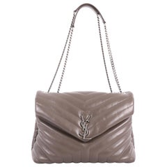 Used Saint Laurent LouLou Shoulder Bag Matelasse Chevron Leather Medium