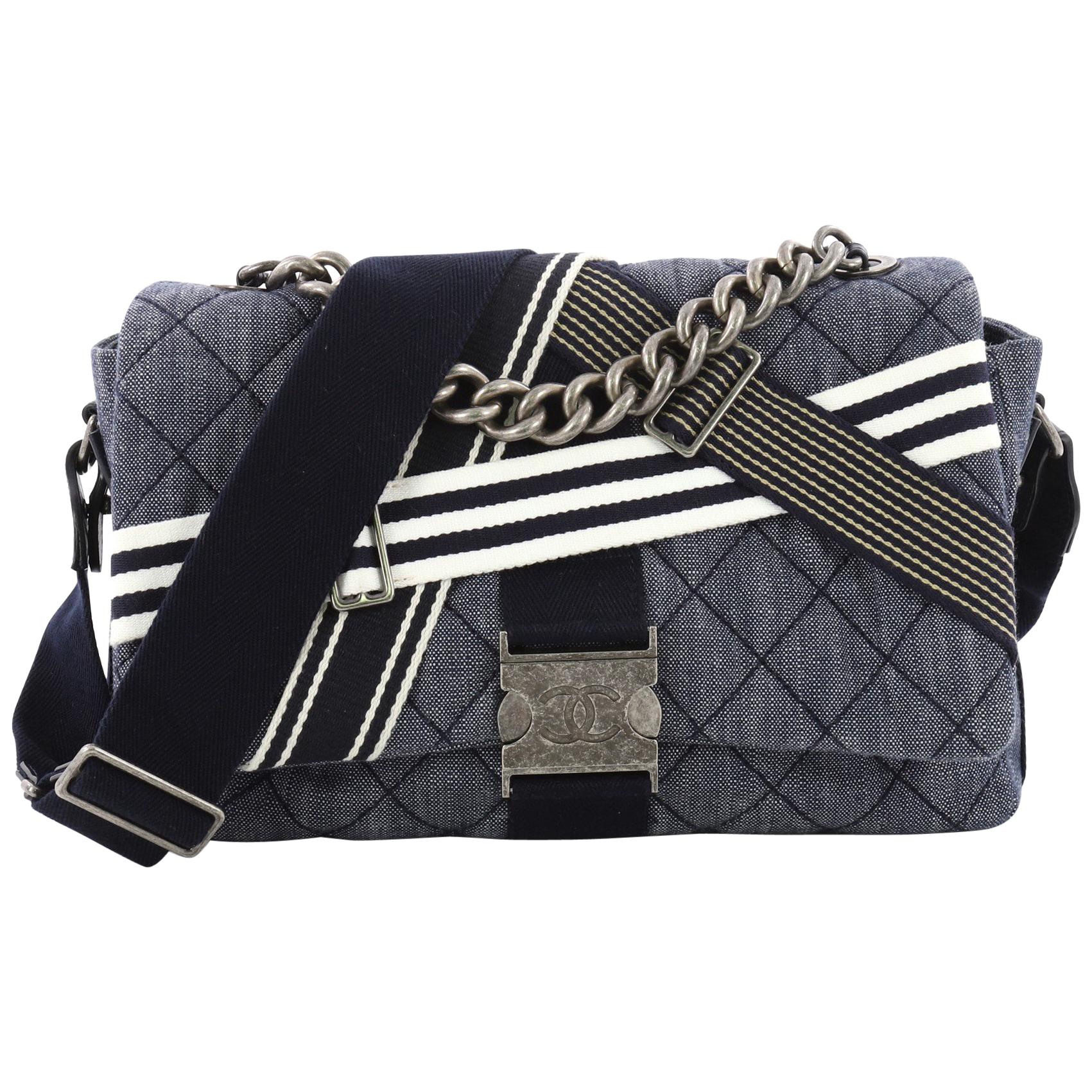 Chanel 2016 Denim and Toile Flap Bag - Blue Satchels, Handbags