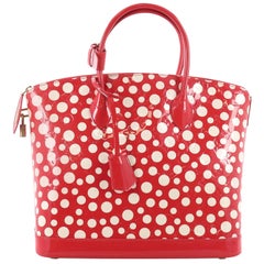  Louis Vuitton Lockit Handbag Monogram Vernis Kusama Infinity Dots MM           