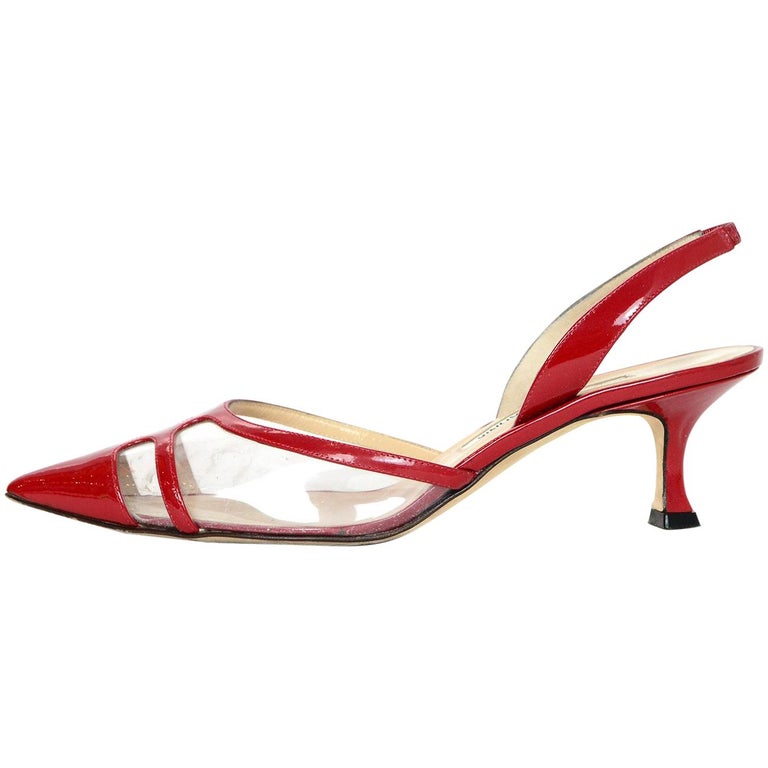 clear heel slingback