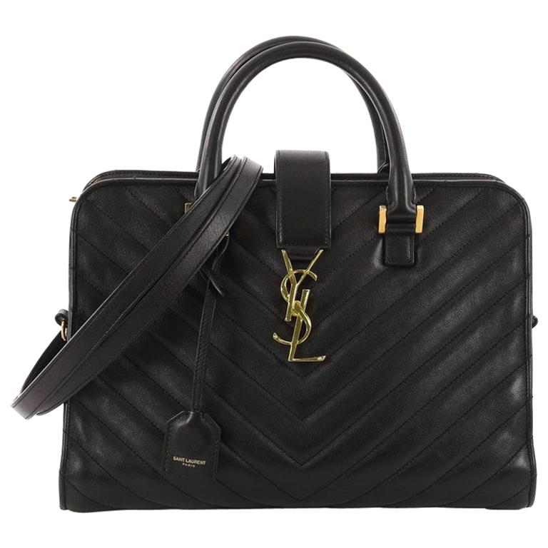 Saint Laurent Monogram Cabas Matelasse Chevron Leather Small at 1stDibs