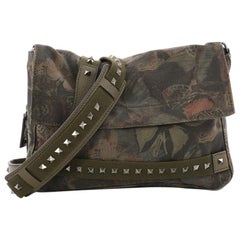 Valentino Rockstud Messenger Bag Camubutterfly Printed Canvas Small