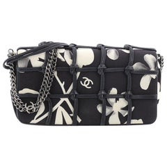 Chanel Net Chain Flap Bag Printed Satin Medium