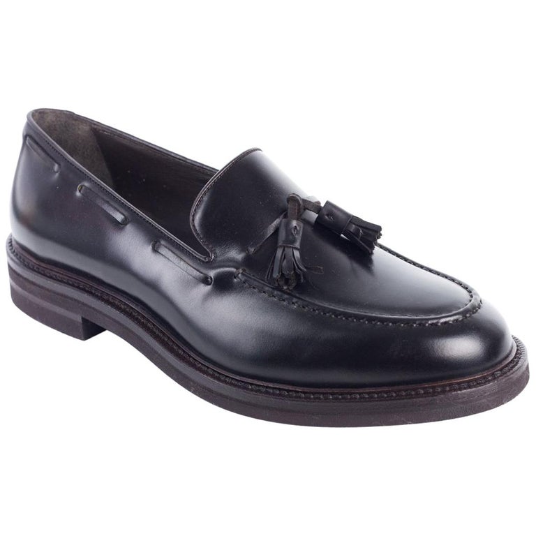 Brunello Cucinelli Mens Dark Brown Leather Tassel Loafers For Sale at ...