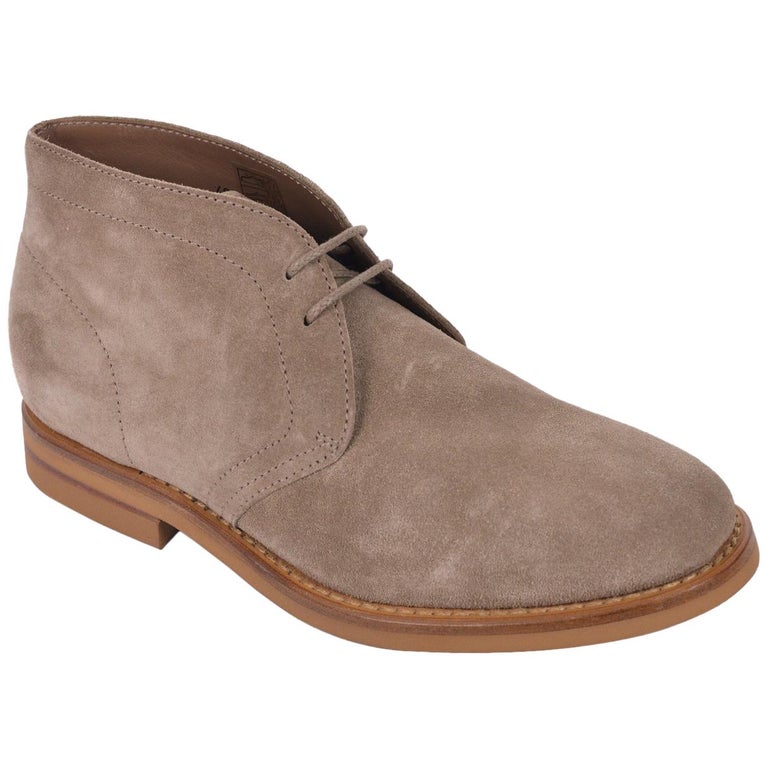 Brunello Cucinelli Mens Brown Suede Lace Up Desert Chukka Boots For ...