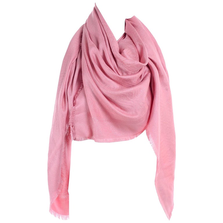 Pink Silk Logo Stripe Jacquard Scarf main image 1