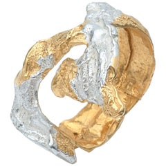 Loveness Lee Ela Gold and Silver textured ring