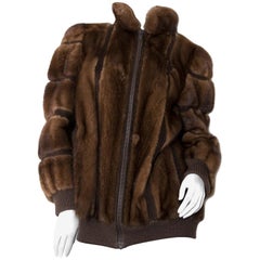 Retro Christian Dior Mink Fur Bomber Jacket