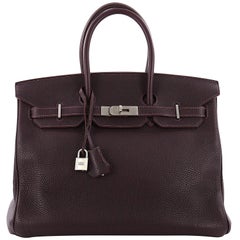  Hermes Birkin Handbag Bicolor Togo with Palladium Hardware 35 