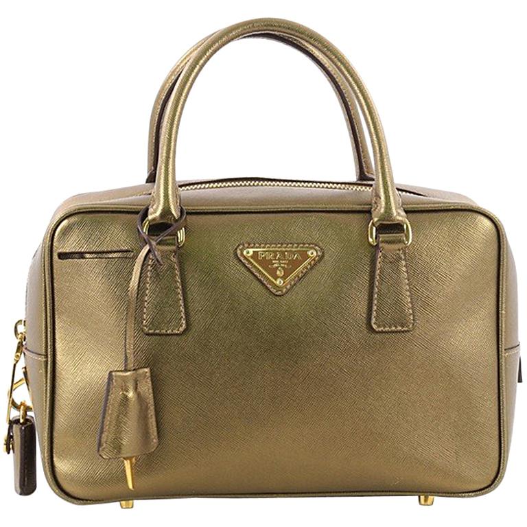 Prada Bauletto Handbag Saffiano Leather Small