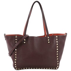 Valentino Rockstud Reversible Convertible Tote Leather Small