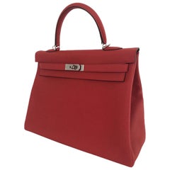 Hermes Geranium Togo Kelly 35cm Bag