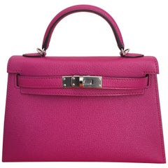 Hermes Rose Pourpre 20cm Mini Kelly Bag