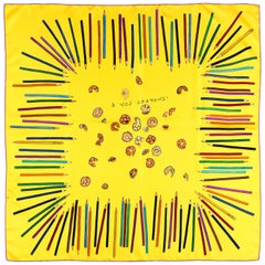 Hermes by Leigh P. Cooke A Vos Crayons Silk Scarf