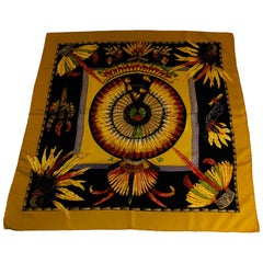 Hermes by Laurence Bourthoumieux "Brazil" Silk Scarf, 1988