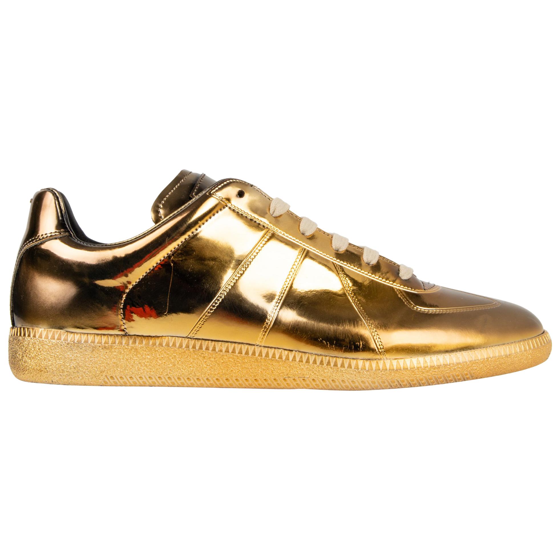 maison margiela gold sneakers