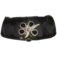 NWT Tom Ford for Yves Saint Laurent Satin Crystal Embellished Clutch S/S 2004 