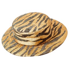 Givenchy Animal Pattern Boater Hat