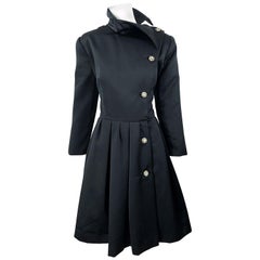 Vintage Victor Costa Size 12 Black Avant Garde Rhinestone Cocktail Dress