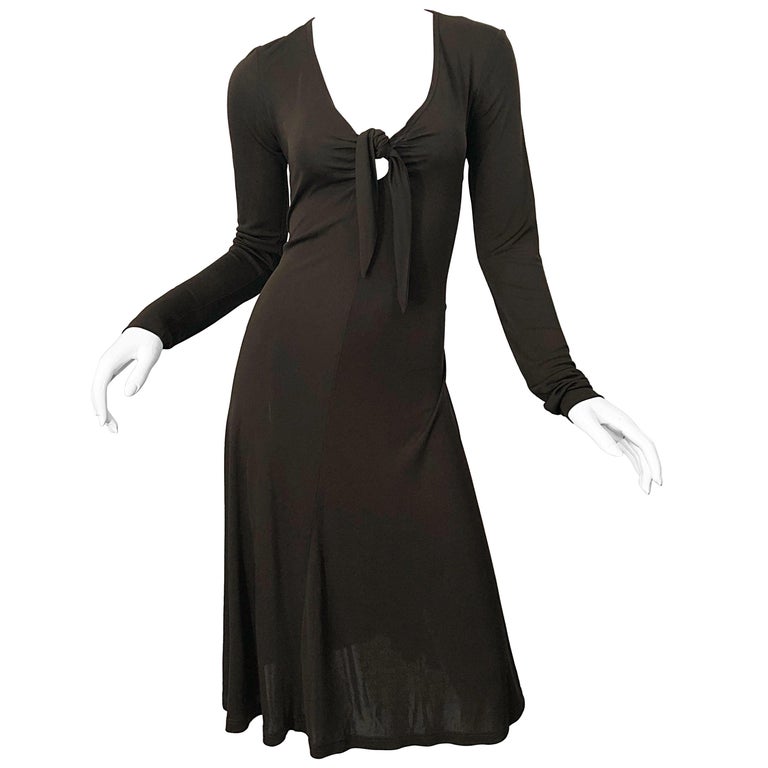 blue dress for baby girl Adesa Long Sleeve Keyhole Plunge Maxi Dress | Black | Womens main image 1