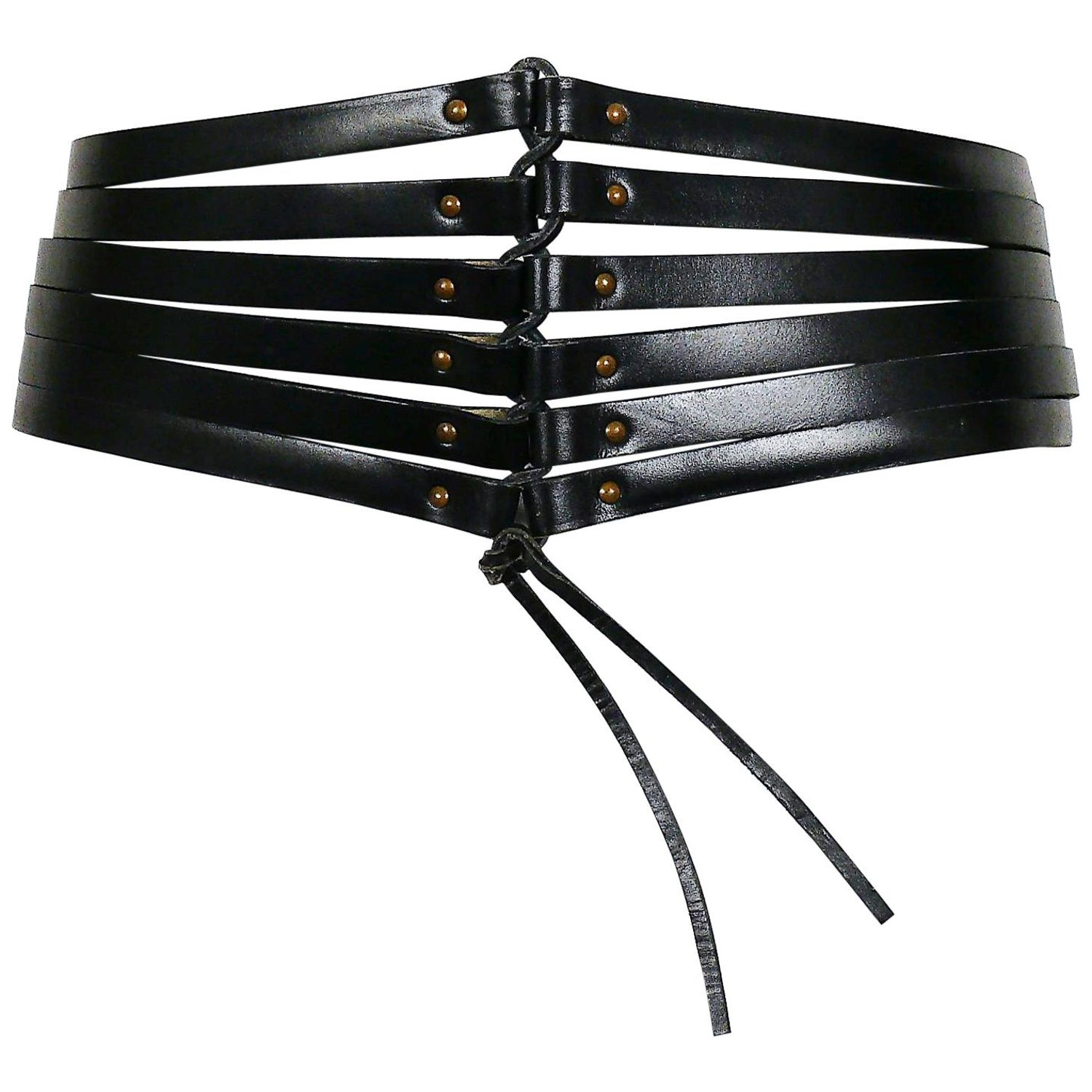 Alaia Vintage Black Leather Corset Belt For Sale at 1stDibs | alaia corset  belt