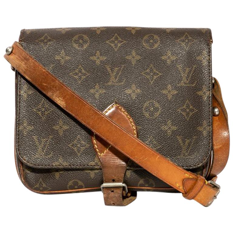 Louis Vuitton Vintage Brown monogram Canvas and Natural Leather Satchel Bag at 1stDibs louis