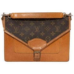 Louis Vuitton Vintage Brown monogram Canvas and Leather Double Pocket Bag