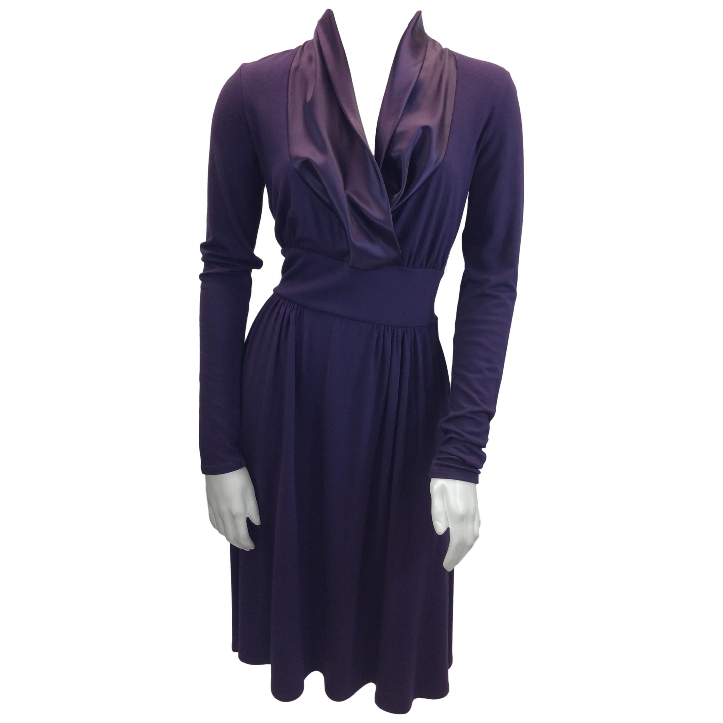 Max Mara Purple Long Sleeve Dress For Sale