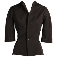 Yohji Yamamoto Black Wool Fitted Jacket or Top