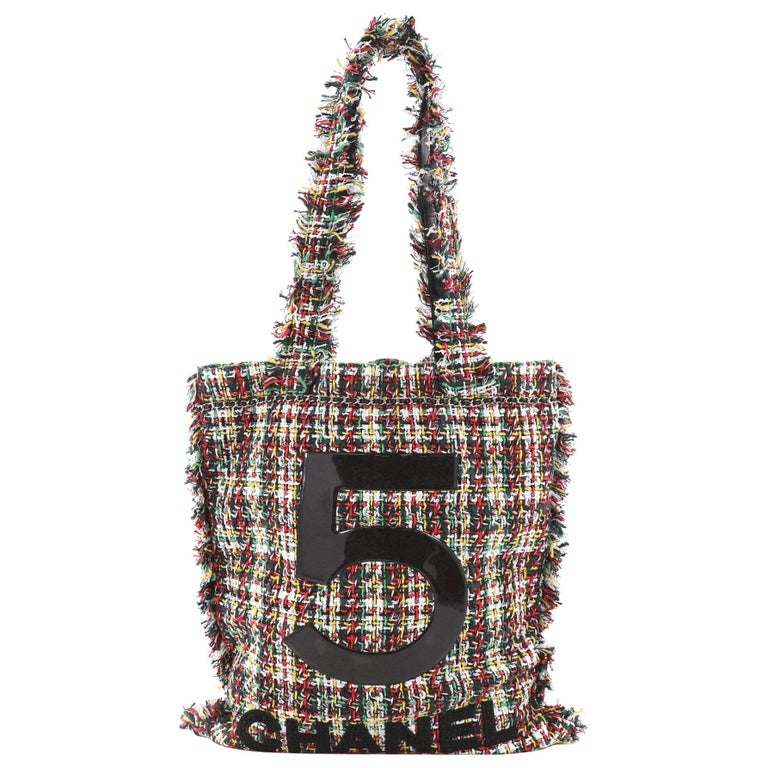 Chanel Black Canvas Tote Shopping Gift Bag at 1stDibs