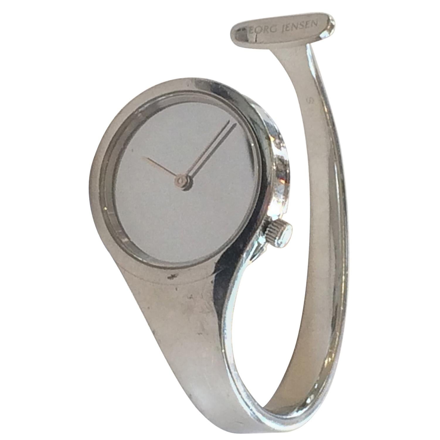 Georg Jensen by Vivianna Torun design no. 336 Bracelet Quartz Wristwatch  For Sale