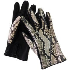 Ana Switzerland Design Crocodile and Python Gloves with Swarovski Crystal