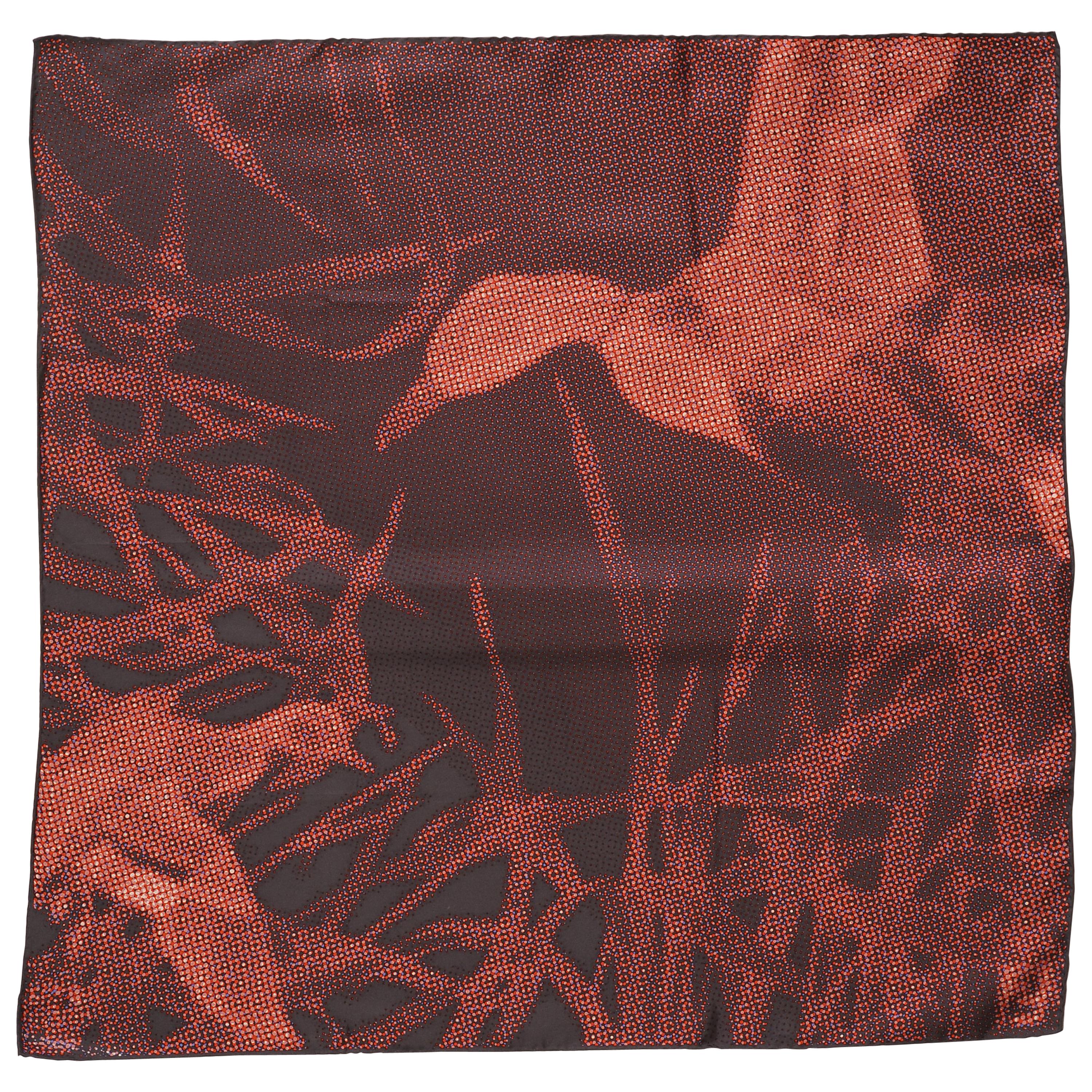 Fendi Silk Scarf Nature Scene in the Pointillist Style For Sale