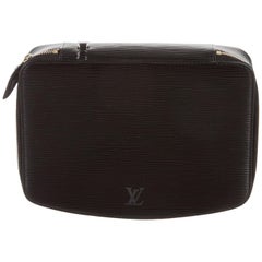Louis Vuitton Black Leather Men's Jewelry Accessory Travel Storage Case Bag