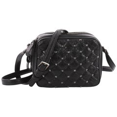 Valentino Rockstud Spike Camera Bag Quilted Leather Mini
