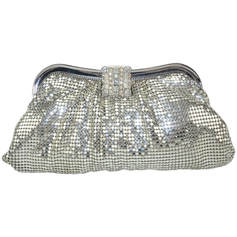 C.1950 Whiting and Davis Silver Mesh Clutch Evening Handbag at 1stDibs — free download