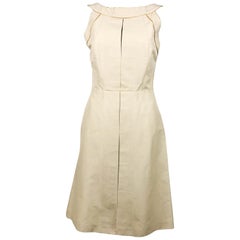 Yves Saint Laurent Cream Cotton Dress With Gold Trim, 2011