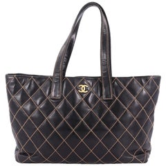 Chanel Surpique Tote Quilted Leather Large